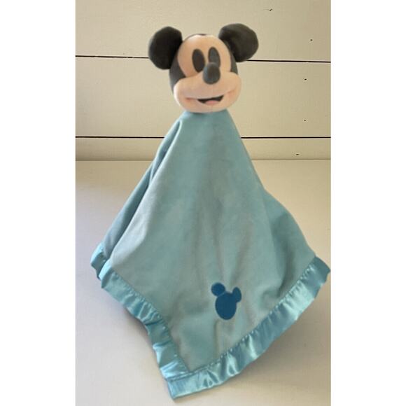 Disney Mickey Mouse Lovey Baby Blue Security Blanket - Picture 1 of 8